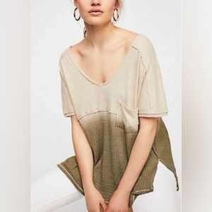 FREE PEOPLE Sun Dial Tee In Sand Combo S